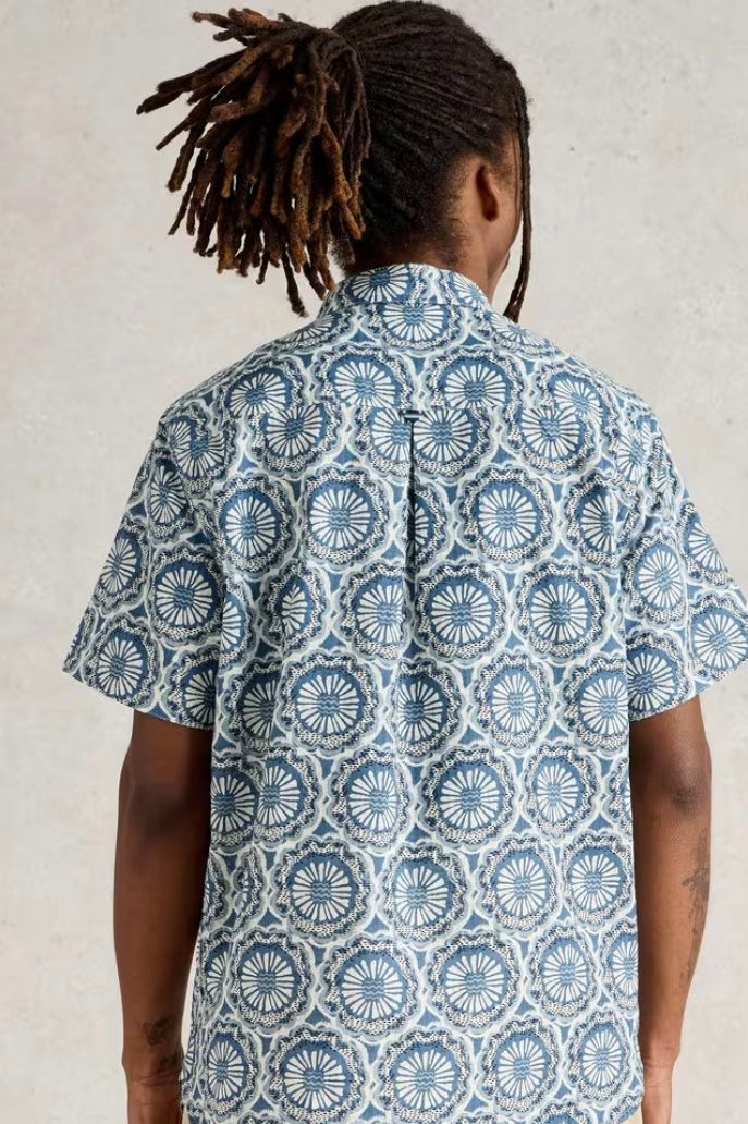 BLUE PRINT FINSBURY TILE PRINTED SHIRT