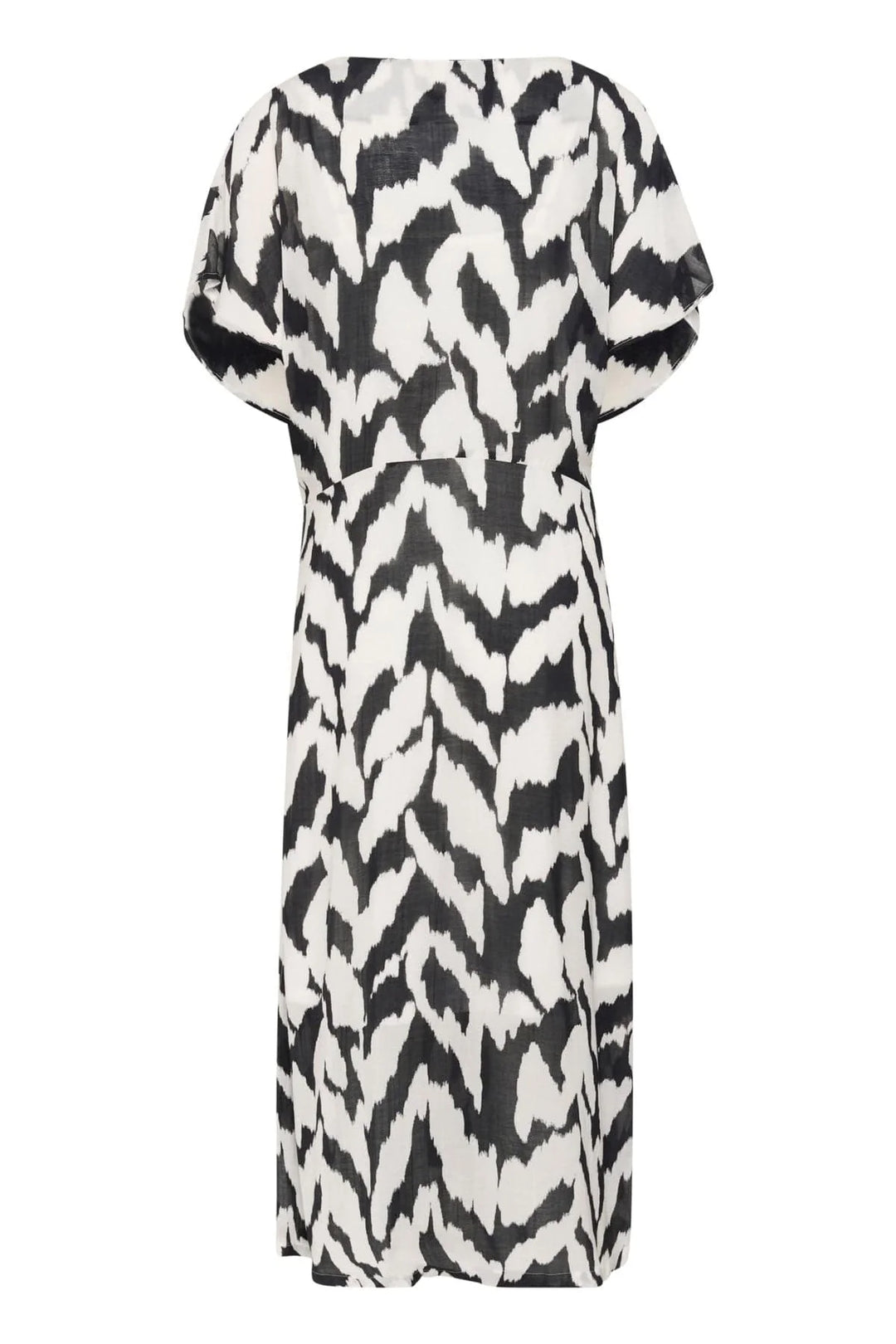 BLACK MONOCHROME STROKES EYAS DRESS