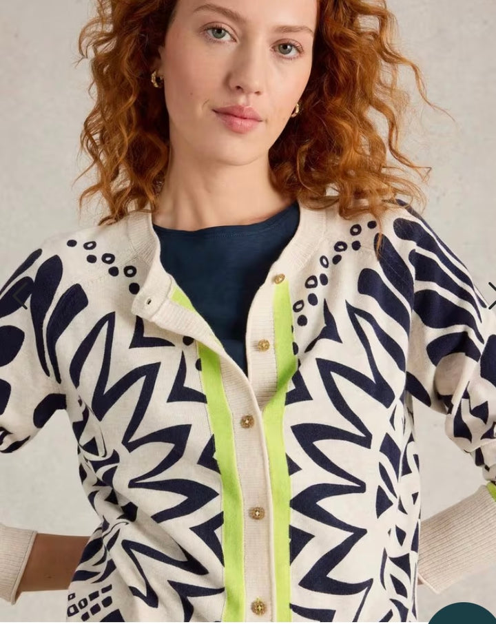 LULU PRINTED CARDI IVORY PRINT