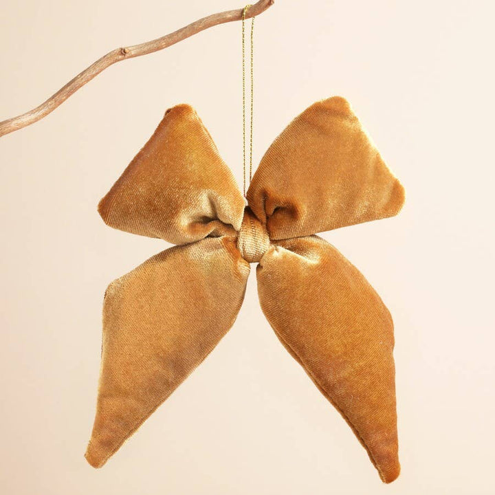 Velvet Bow Hanging Decoration: Pink