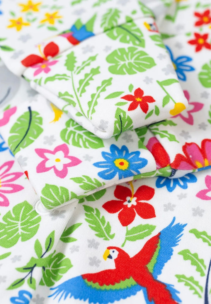 LOVELY WHITE TROPICAL BIRDS BABYGROW