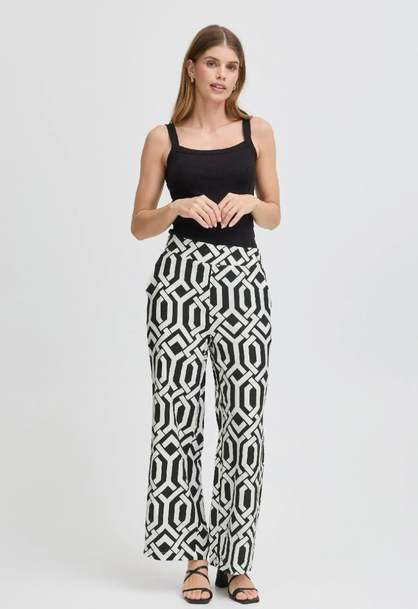 ARIANA TROUSER WHITE WHISPER BLACK