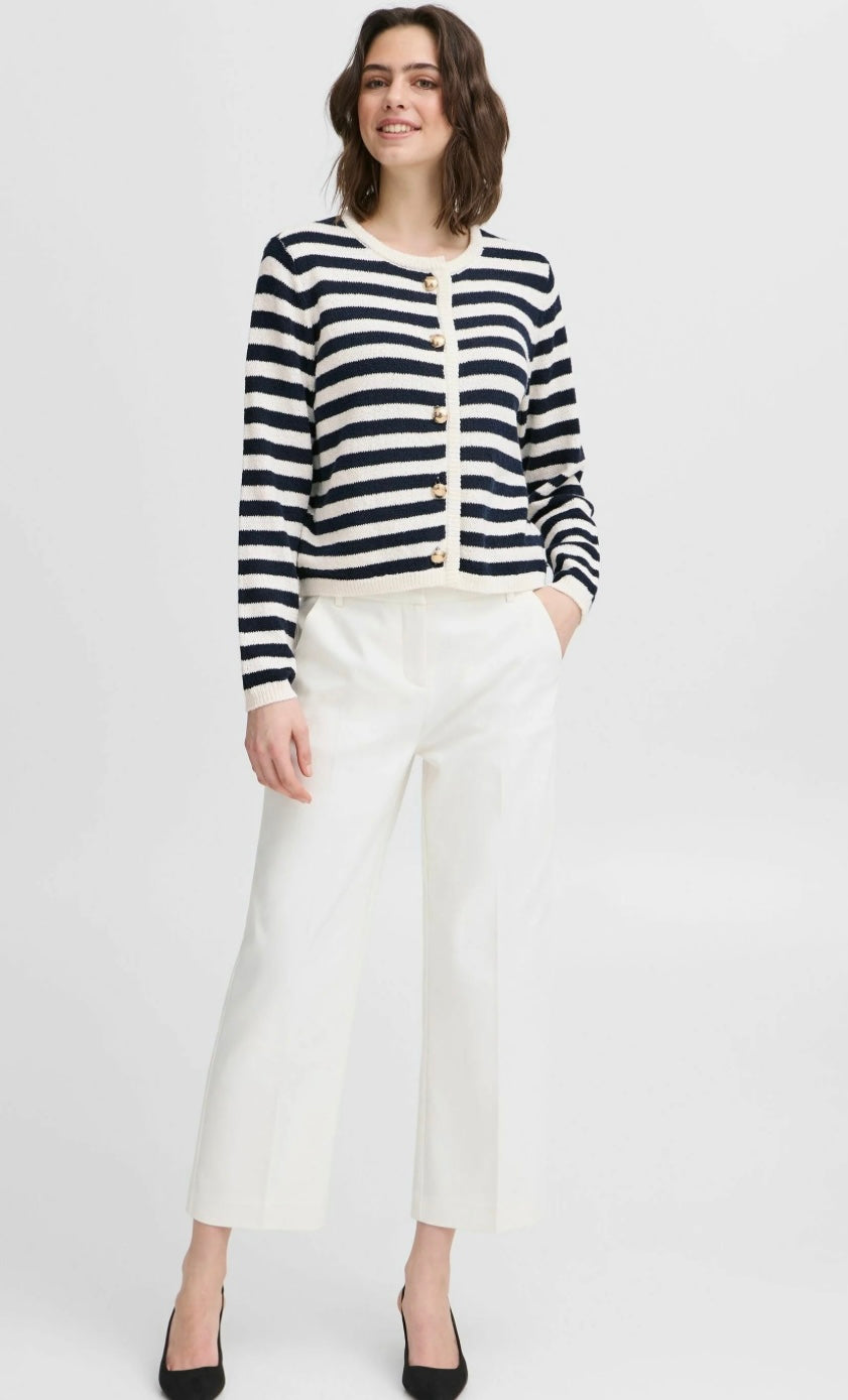NAVY BLAZER STRIPE CARDIGAN