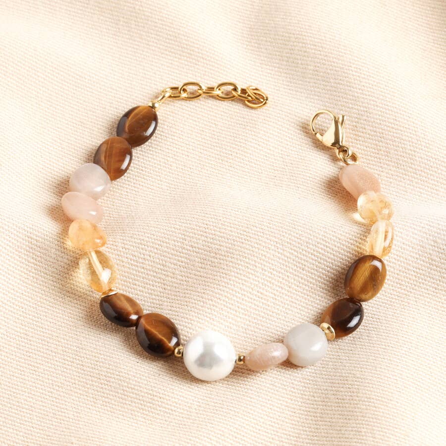 Neutral Chunky Bead Bracelet