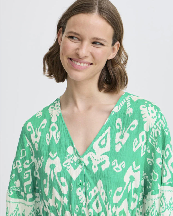 JASMINA LONG DRESS VIVID GREEN ETH MIX