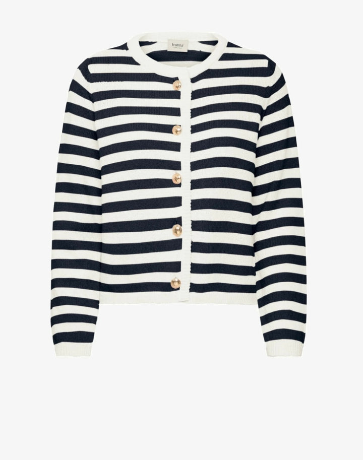 NAVY BLAZER STRIPE CARDIGAN