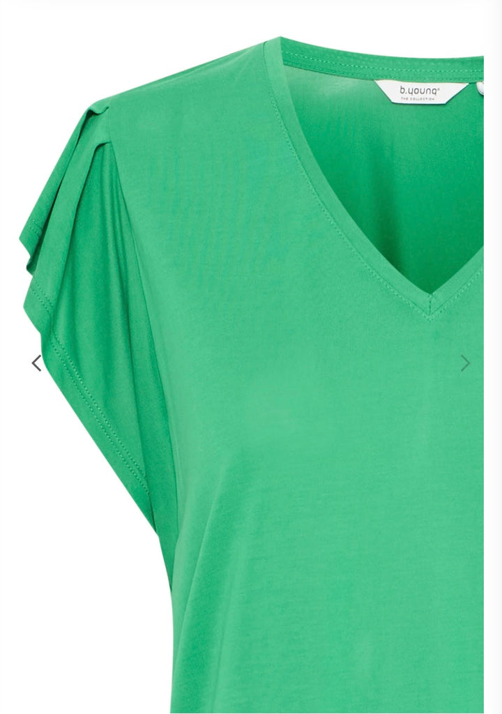 PERL RUFFLE SLEEVE TEE JELLY BEAN