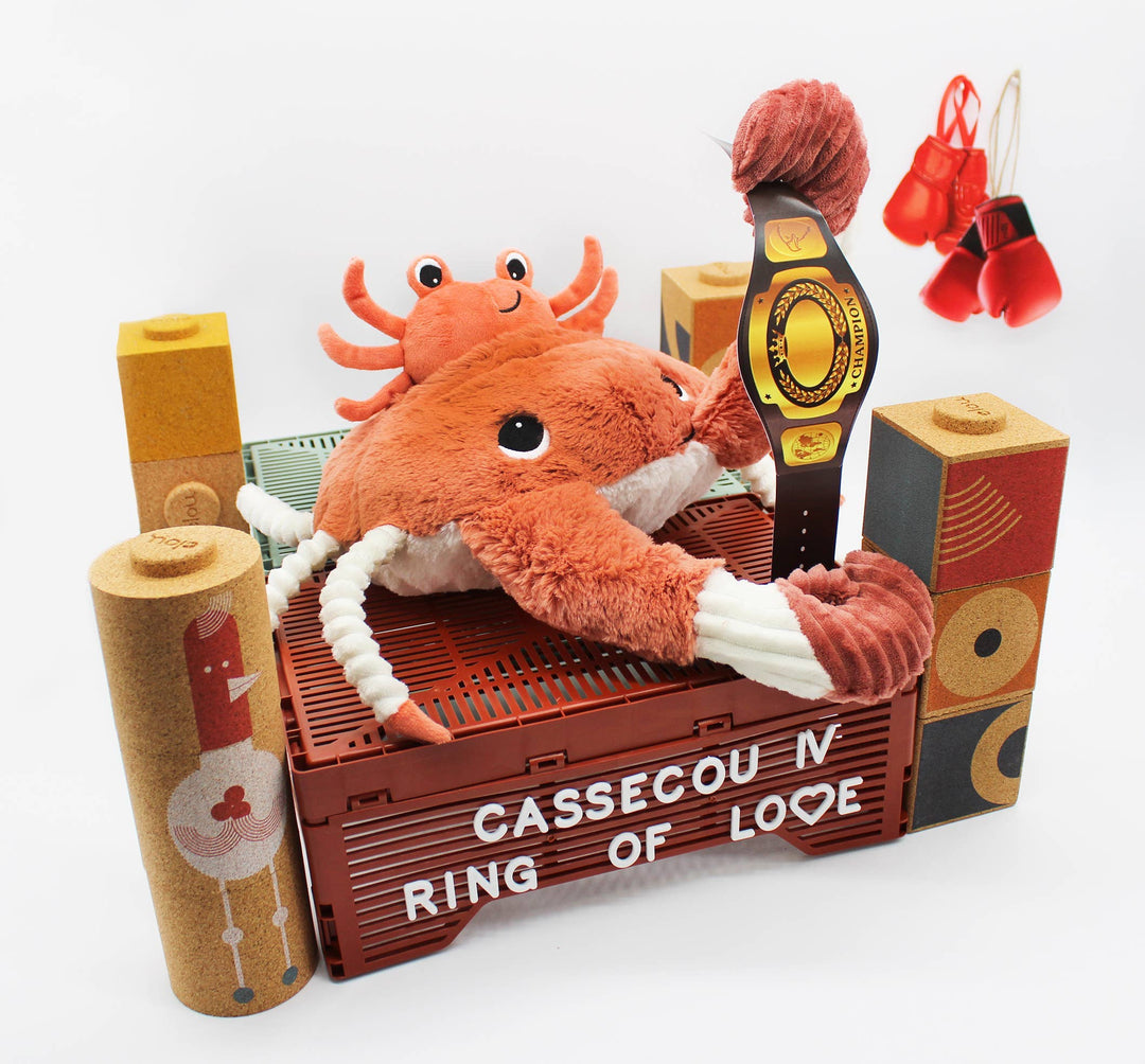 Les Ptipotos Colin The Crab Mum & Baby Terracotta