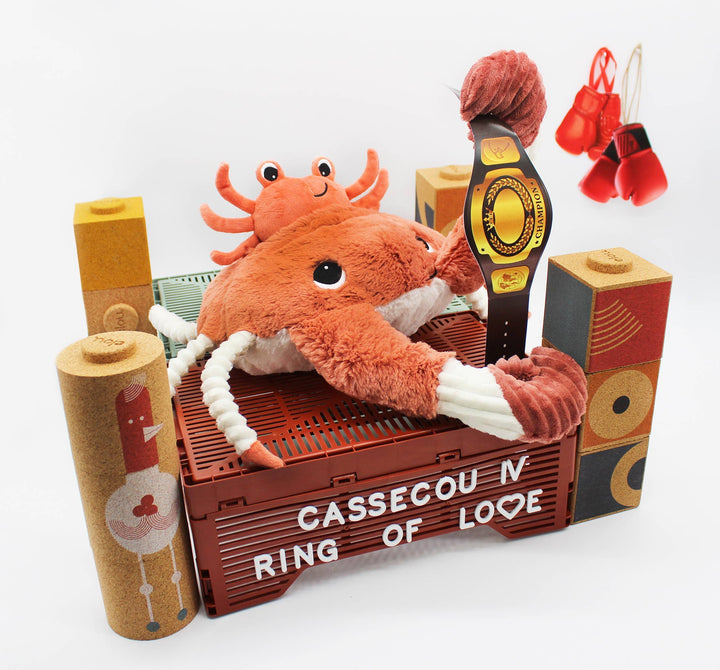Les Ptipotos Colin The Crab Mum & Baby Terracotta