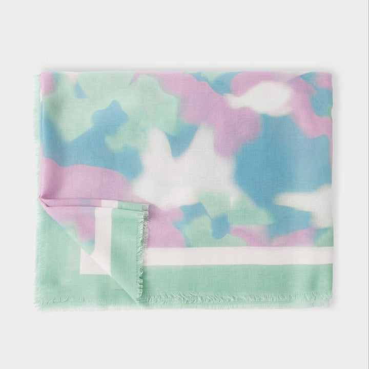 PRINTED SCARF WATERCOLOUR LILAC