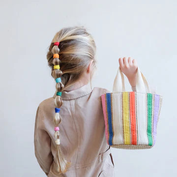 RAINBOW RIBBON BASKET BAG