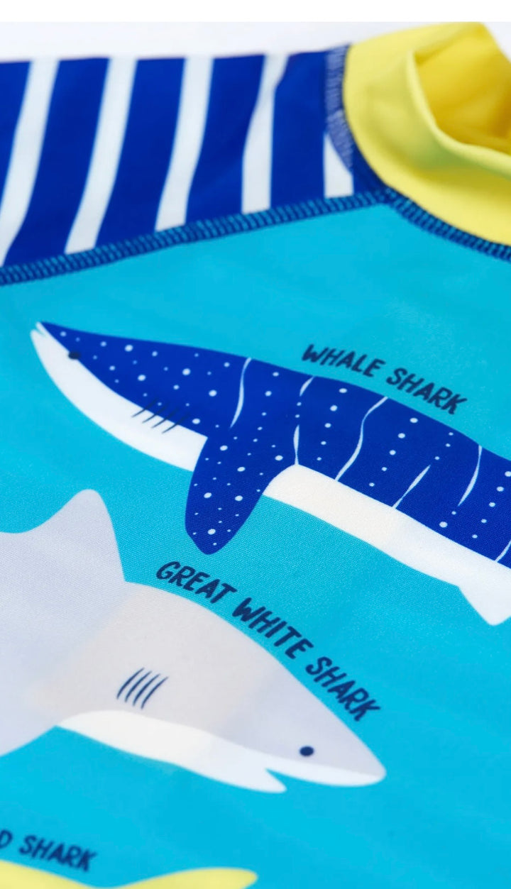 LITTLE SUN SAFE TROPICAL SEA/SHARK SWIMSUIT