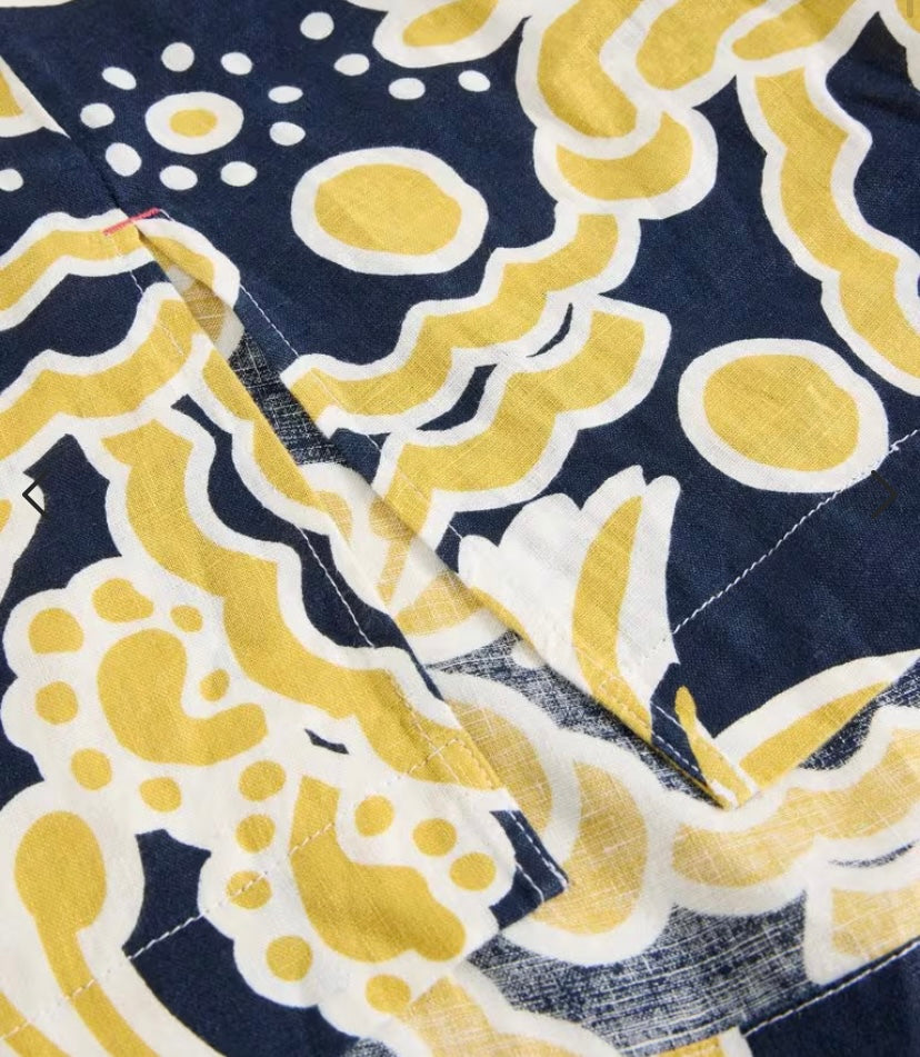 YELLOW PRINT BLAKE LINEN TUNIC