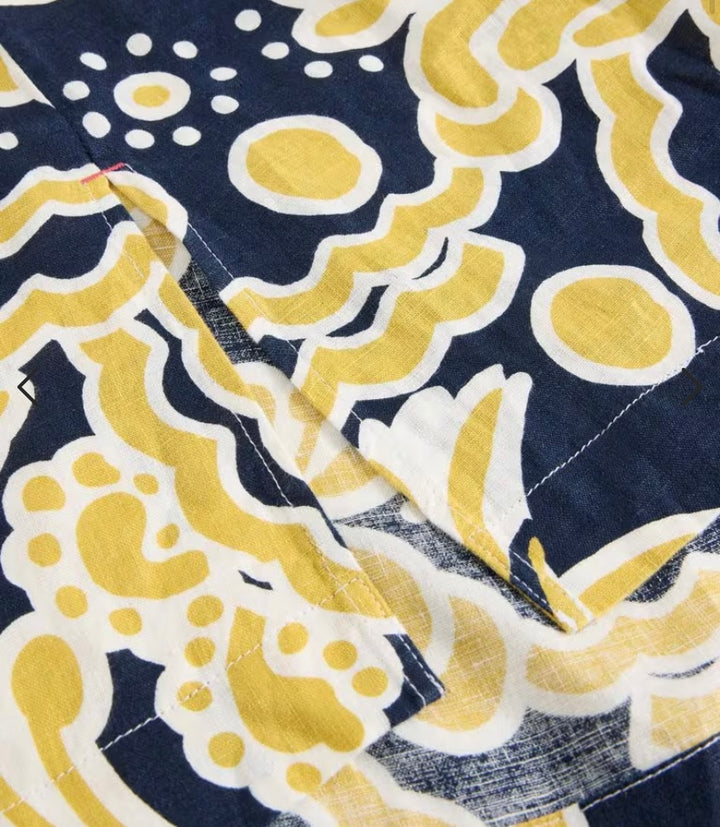 YELLOW PRINT BLAKE LINEN TUNIC