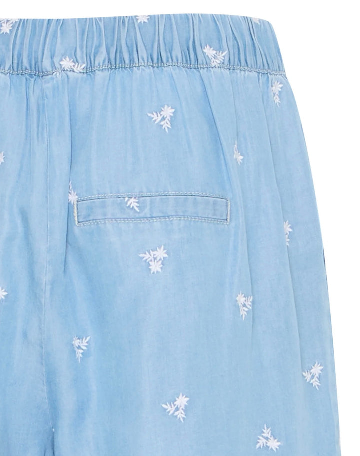 KOSMO SHORTS LIGHT BLUE DENIM FLOWER