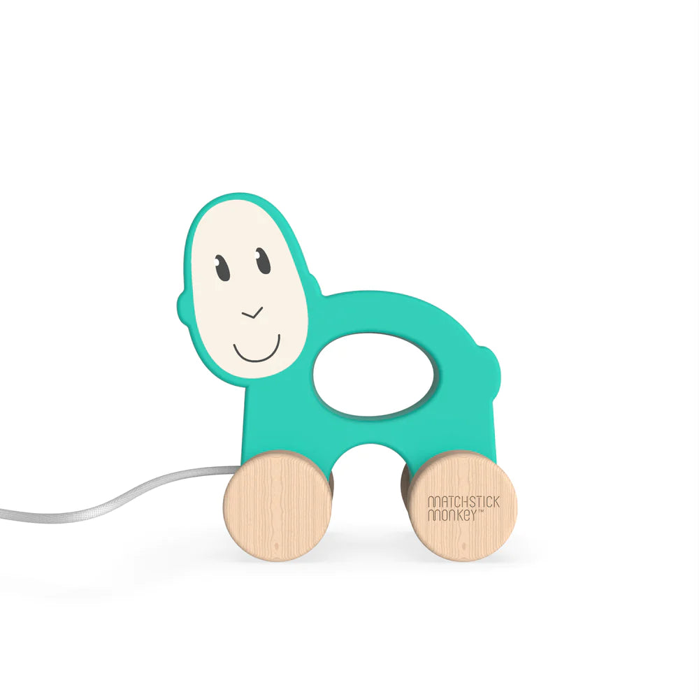 WOODEN PULL ALONG MONKEY TOY