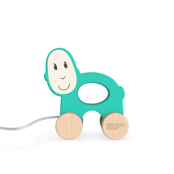 WOODEN PULL ALONG MONKEY TOY