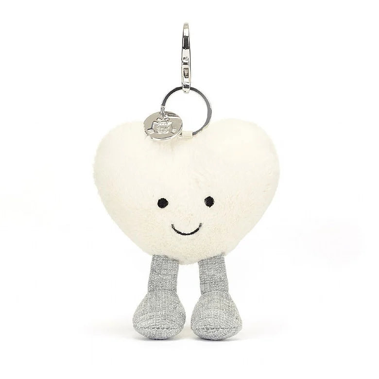 AMUSEABLES CREAM HEART BAG CHARM