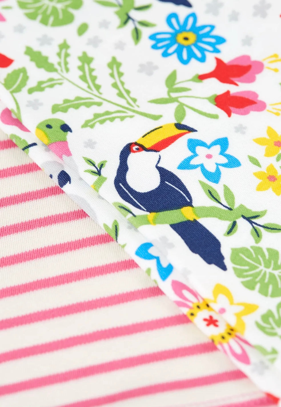 OAKLEIGH WHITE TROPICAL BIRDS STRIPED OUTFIT