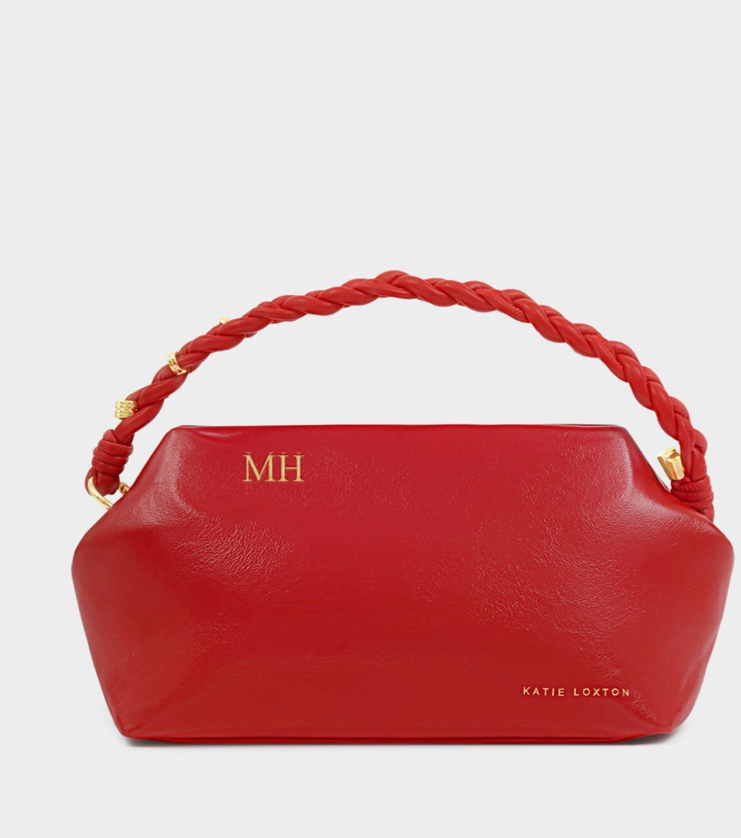 ARDEN BRAIDED TOP HANDLE BAG | RED
