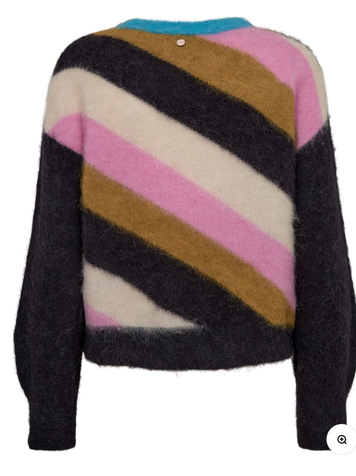 SURI MULTI STRIPE PULLOVER OBSIDIAN