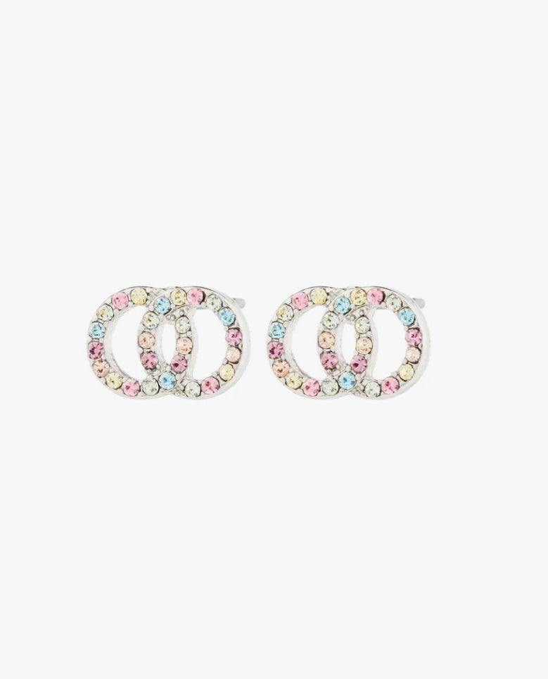 JOLINA RECYCLED EARRINGS SILVER PLATED/ MULTICOLOUR