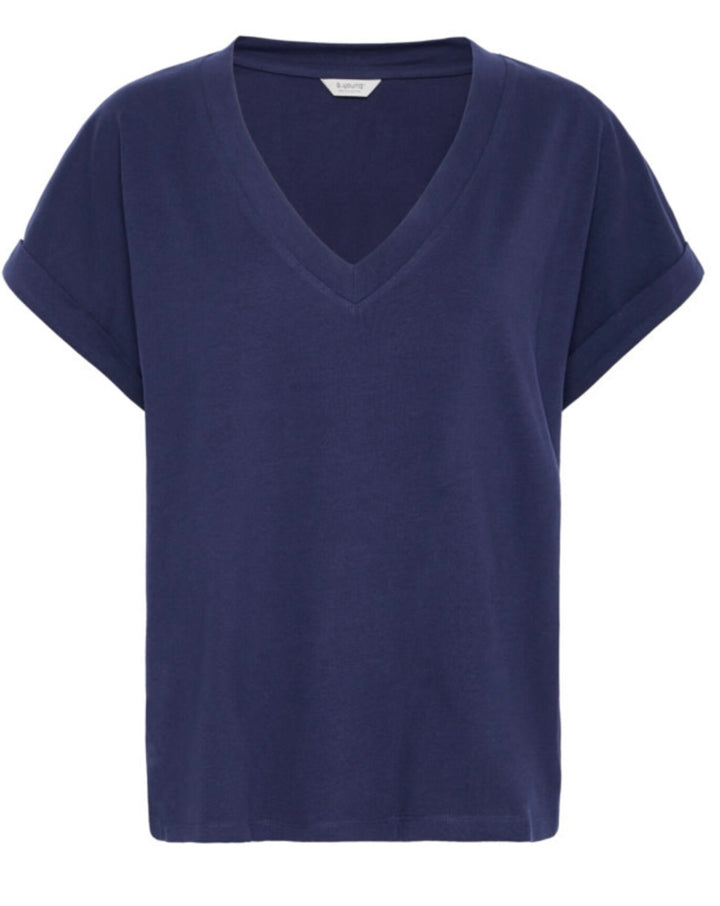 PANDINNA VNECK T-SHIRT MEDIEVAL BLUE