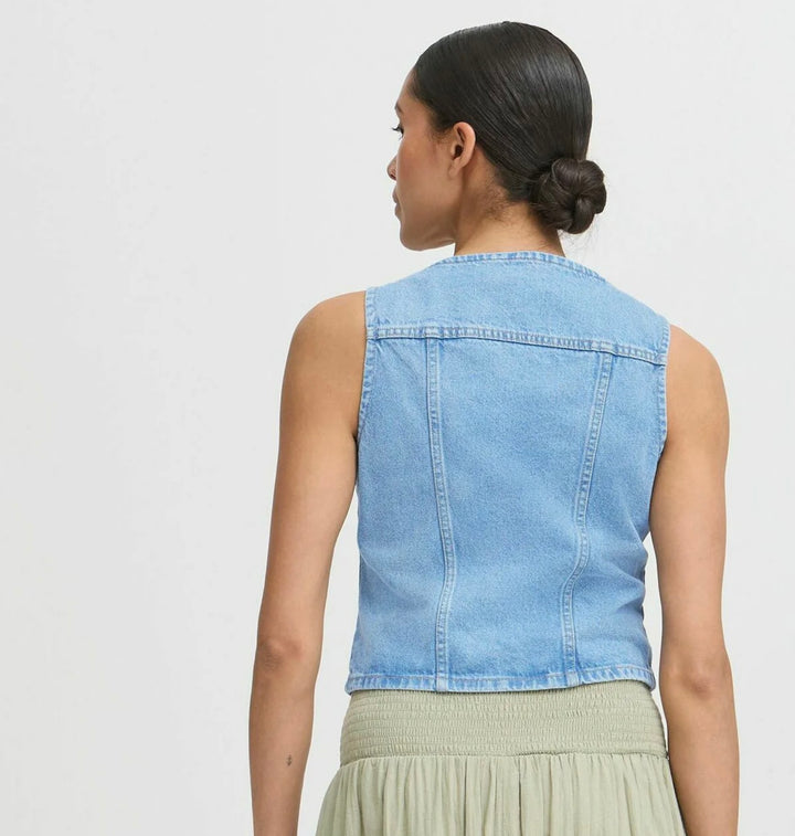 KALLIE WAISTCOAT LIGHT BLUE DENIM