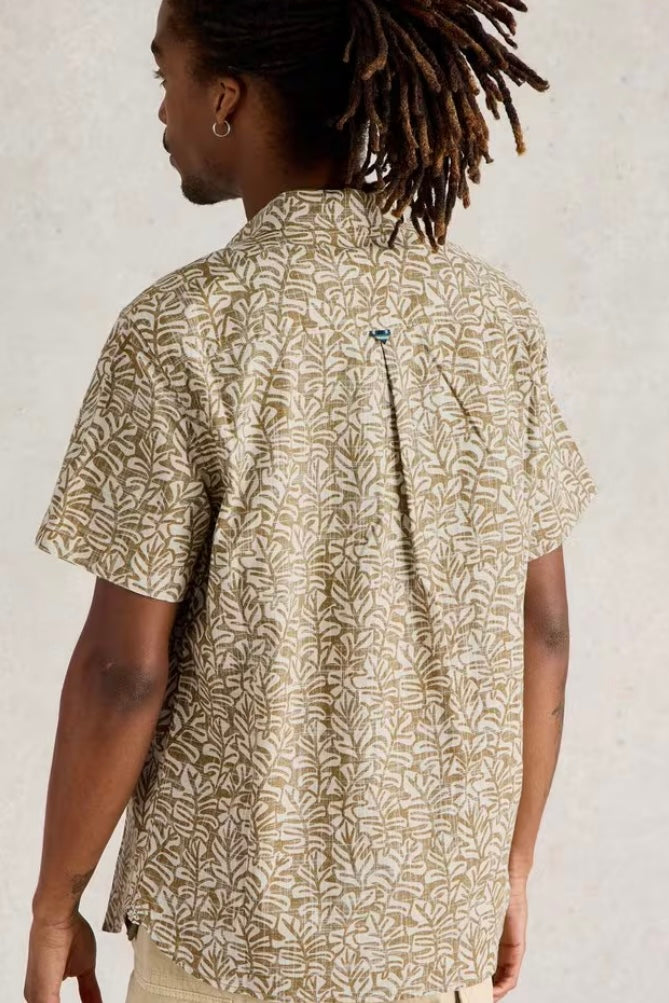 GREEN PRINT FINSBURY LEAF PRINTED SHIRT