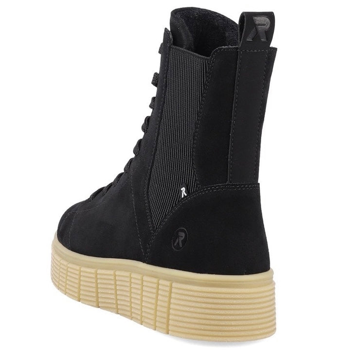 BLACK SUEDE R-EVOLUTION LACE UP BOOT