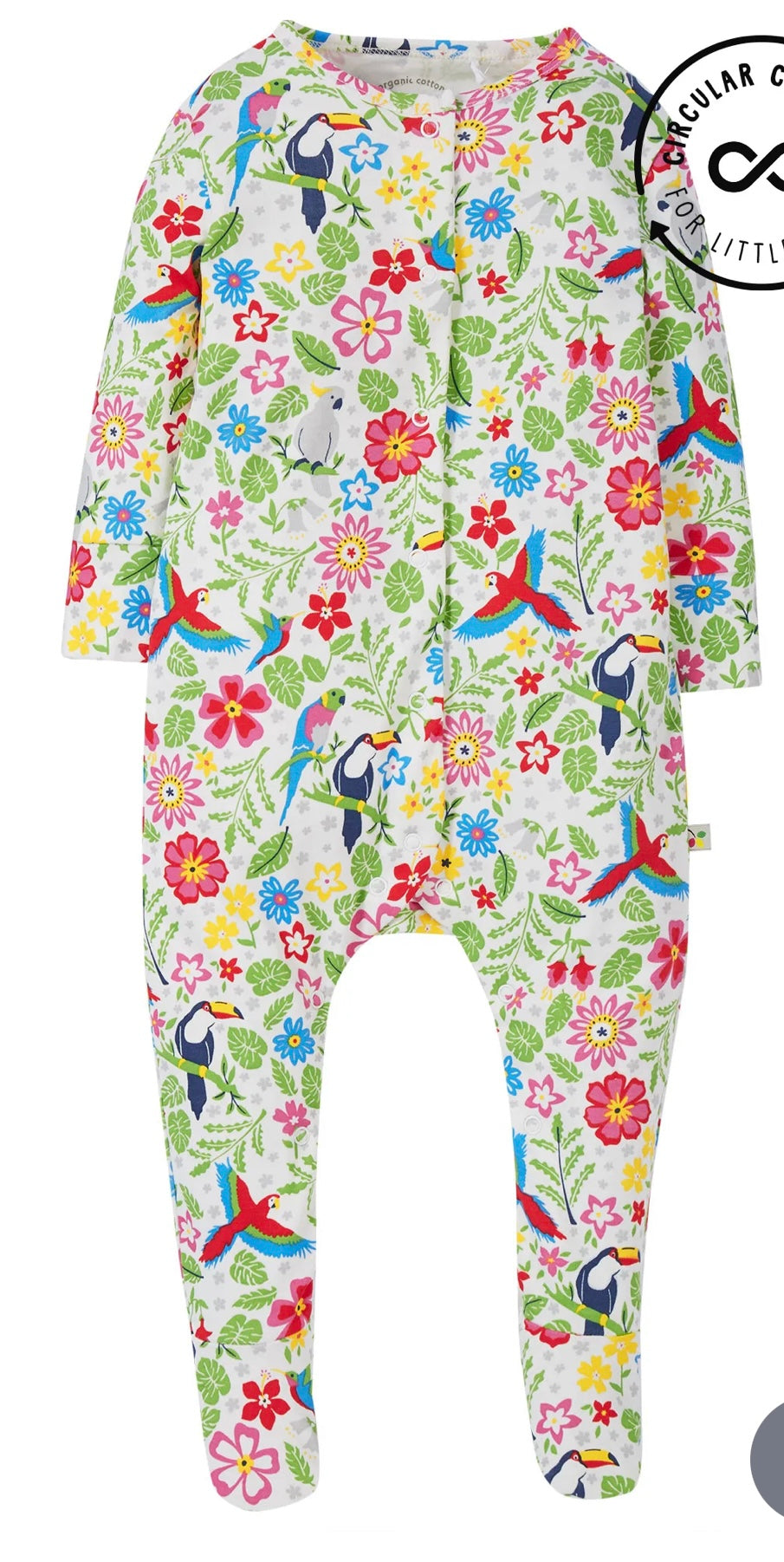 LOVELY WHITE TROPICAL BIRDS BABYGROW