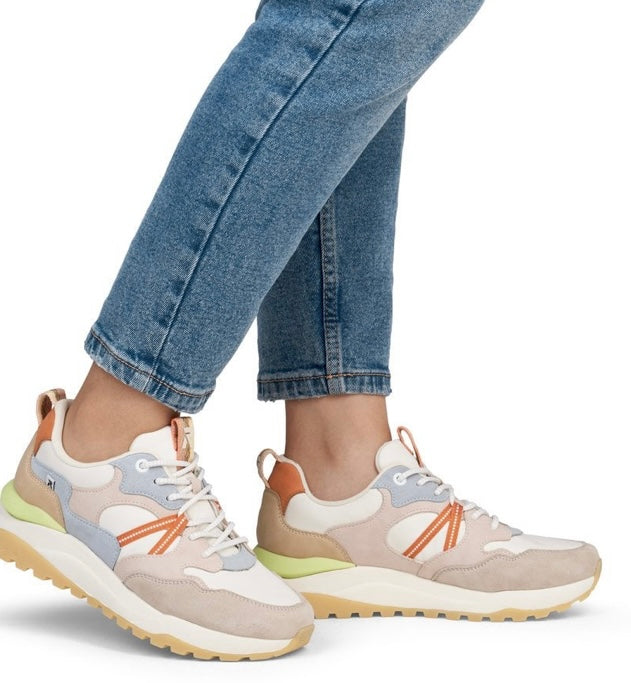 W2501-82 LADIES SHOES WHITE COMBINATION GESTROBELT