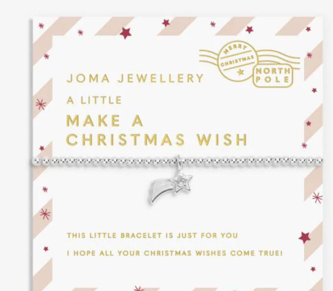LOVE FROM SANTA MAKE A WISH SILVER PLATED BRACELET