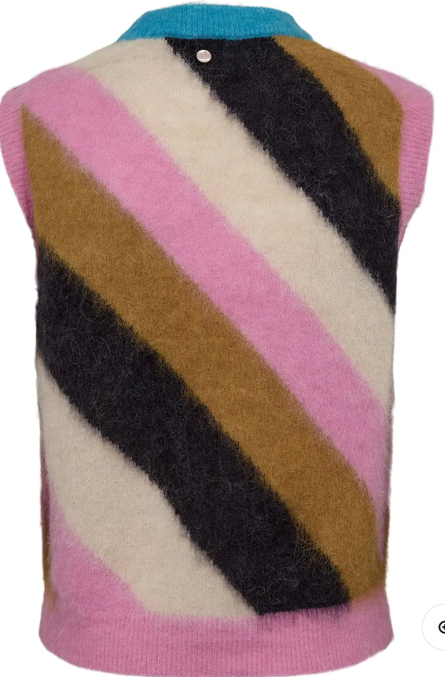 SURI MULTI STRIPE VEST OBSIDIAN