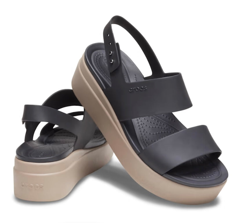 BROOKLYN LOW WEDGE BLACK/MUSHROOM WOMENS