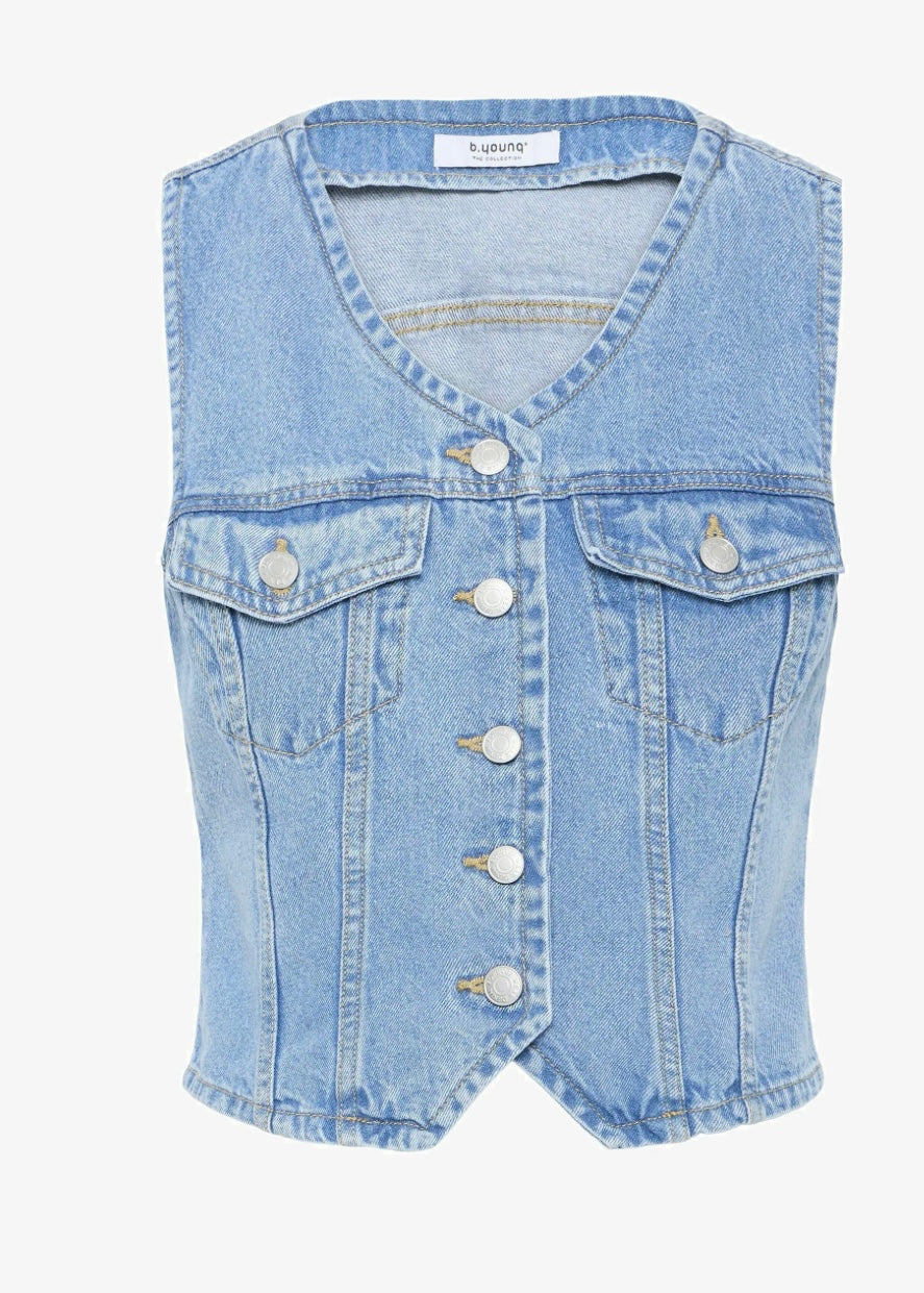 KALLIE WAISTCOAT LIGHT BLUE DENIM