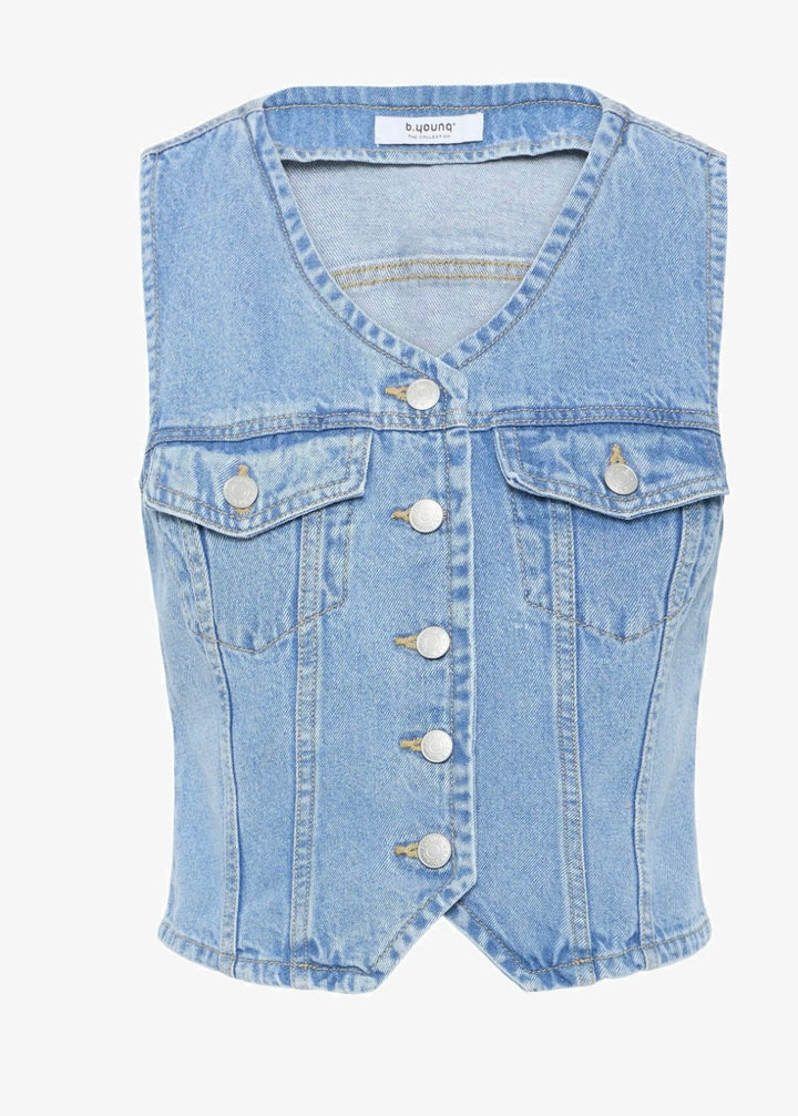 KALLIE WAISTCOAT LIGHT BLUE DENIM
