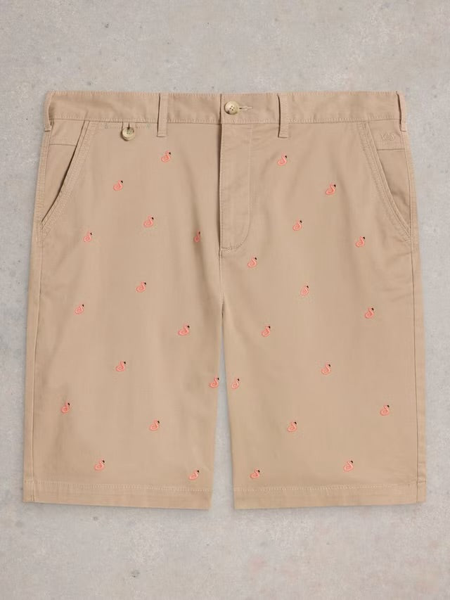 NATURAL PRINT FLAMINGO SHORT