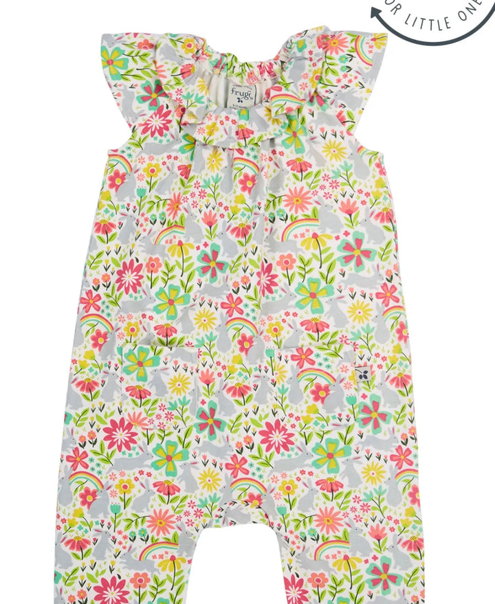 PEONY PLAYSUIT, SOFT WHITE BUNNY BOUNCE