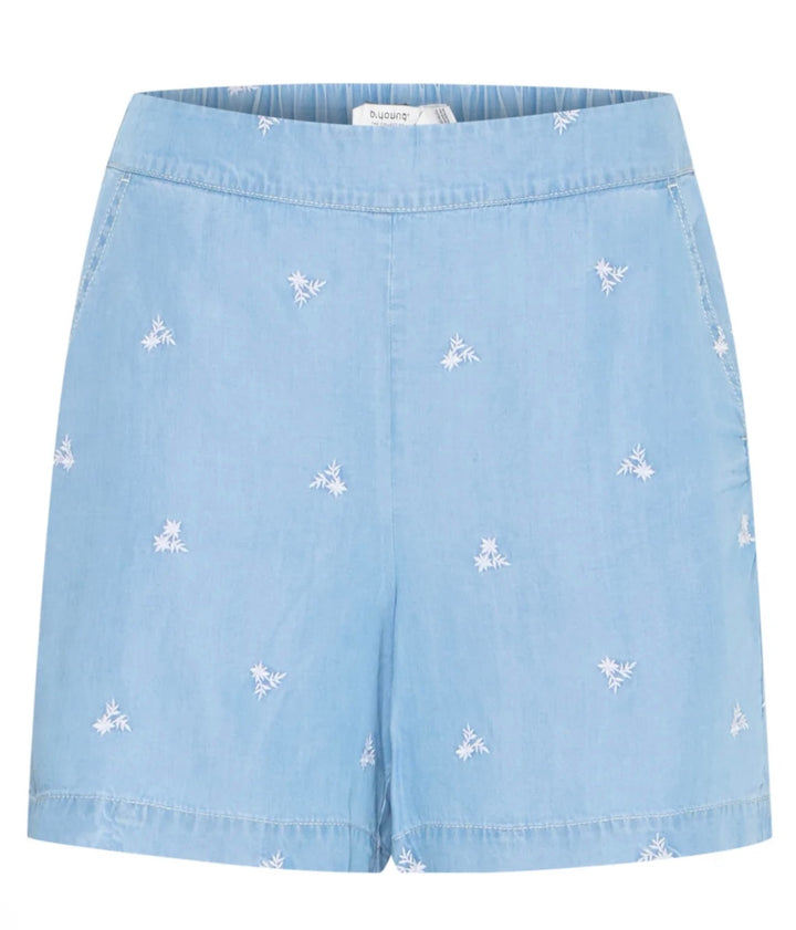KOSMO SHORTS LIGHT BLUE DENIM FLOWER