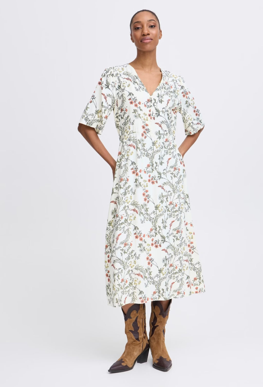 IMILDA SS DRESS BIRCH FLOWER MIX