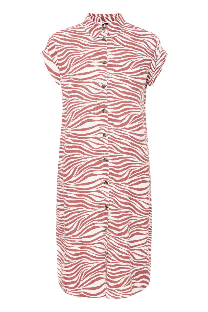 FALAKKA SS SHIRT DRESS ANIMAL LIGHT MAHOGANY MIX