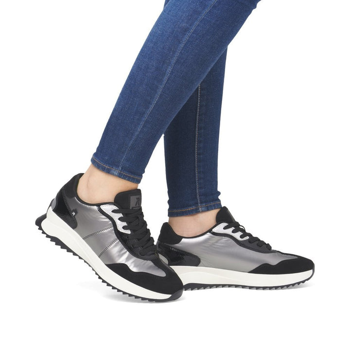 W1306-42 LADIES GREY COMBINATION SHOES