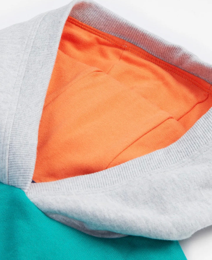 BRADY COLOUR BLOCK HOODIE, IGUANA/COLOURBLOCK STAR