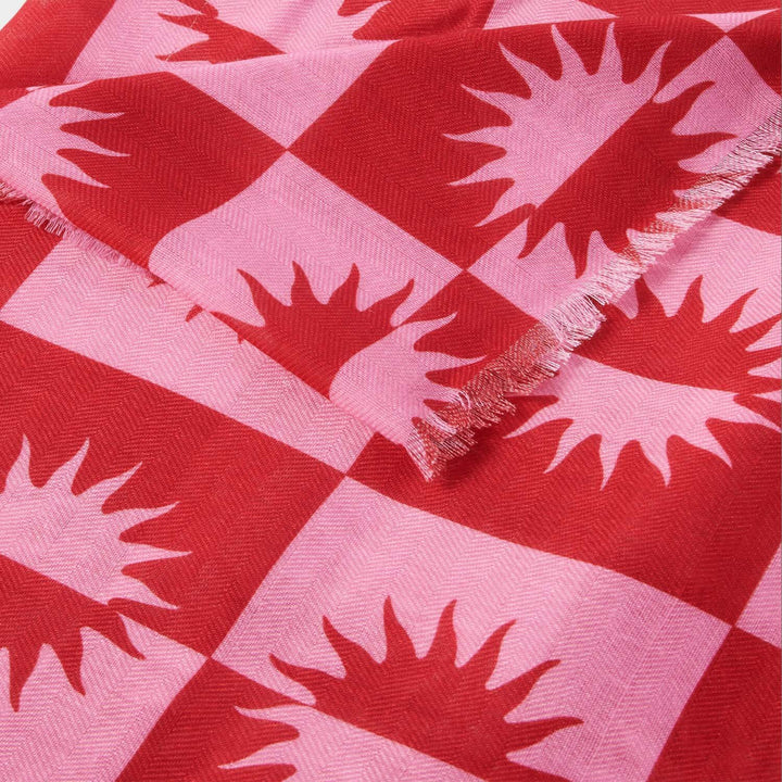 PRINTED SCARF LE SOLEIL RED PINK