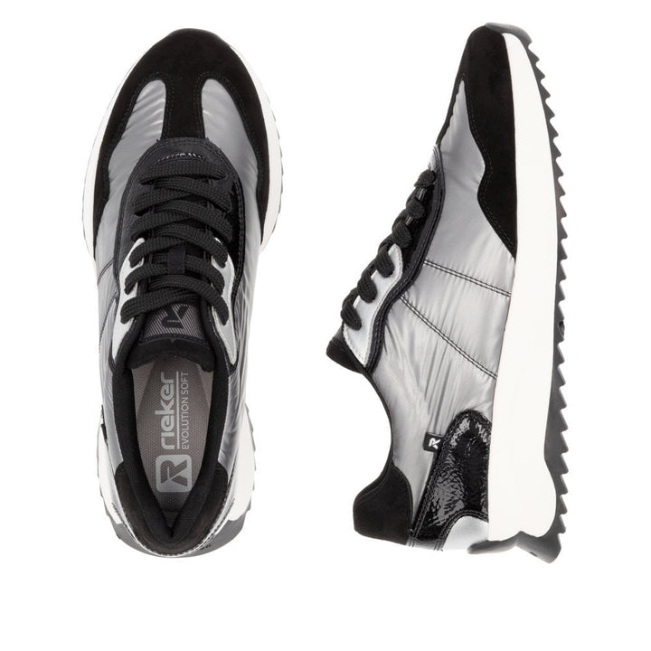 W1306-42 LADIES GREY COMBINATION SHOES
