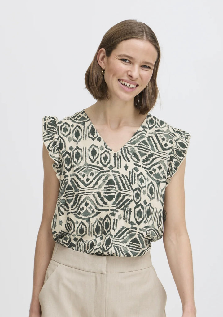 ETHNIC JOELLA V NECK TOP