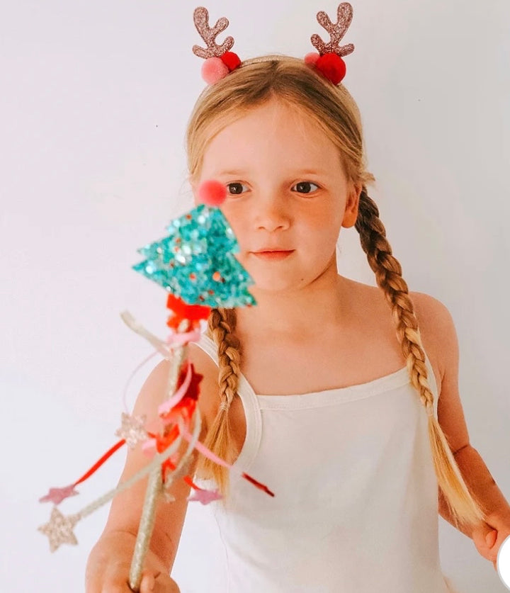 JELLY POM POM REINDEER EARS HEADBAND