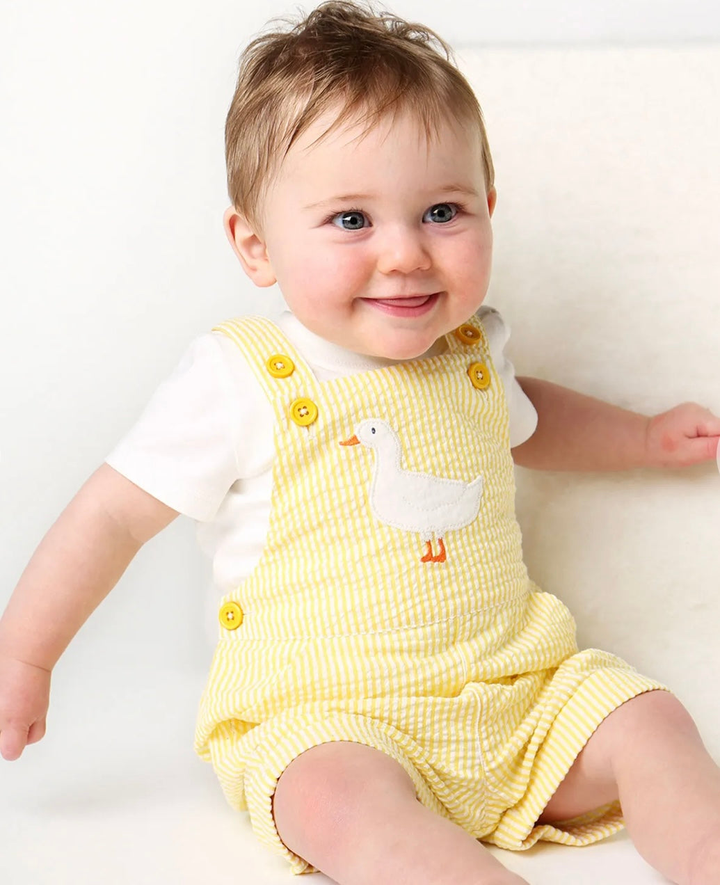 GODREVY DANDELION SEERSUCKER/DUCK DUNGAREE OUTFIT