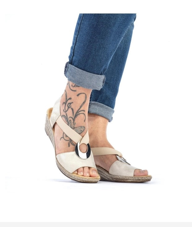 624H6-60 LADIES' SANDALS BEIGE SEITL. ANFLECHTER